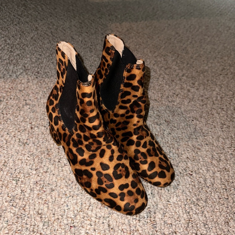 Cheetah print booties